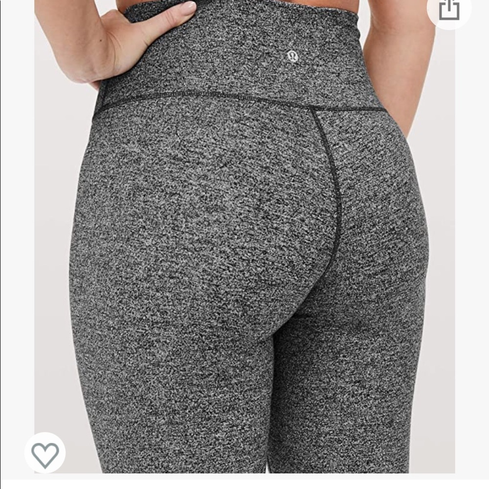 Lululemon wunder under high rise 25 inch heathered black